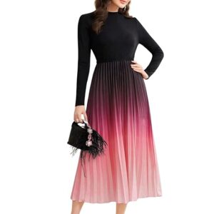 Women’s Ombre Pleated Maxi Dress