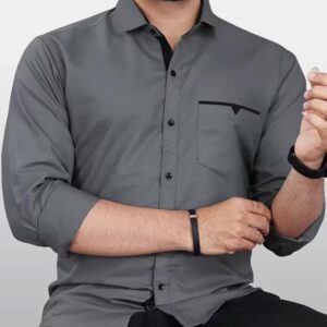 Men's Regular Fit Solid Soft Touch Cotton Casual Shirt with Pocket