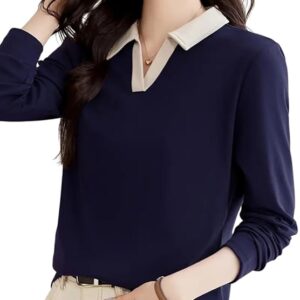 Women’s Matty Fabric Polo T-Shirt | Full Sleeve Casual T-Shirt
